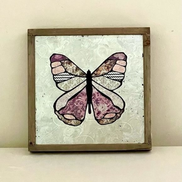 Style at Home With Margie Butterfly Wall Décor Framed Transformation New 14"x14" - Picture 1 of 10